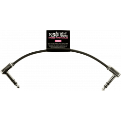 Ernie Ball 6408 - Cables instrument patch trs - coudé fin & plat - 15 cm