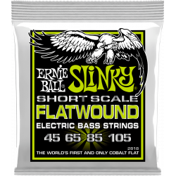 Ernie Ball 2818 - Cordes filet plat regular slinky flatwound short scale 50-105