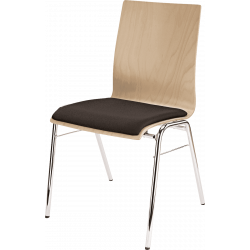 K&M 13410 - Chaise hêtre contreplaqué bois assise tissu