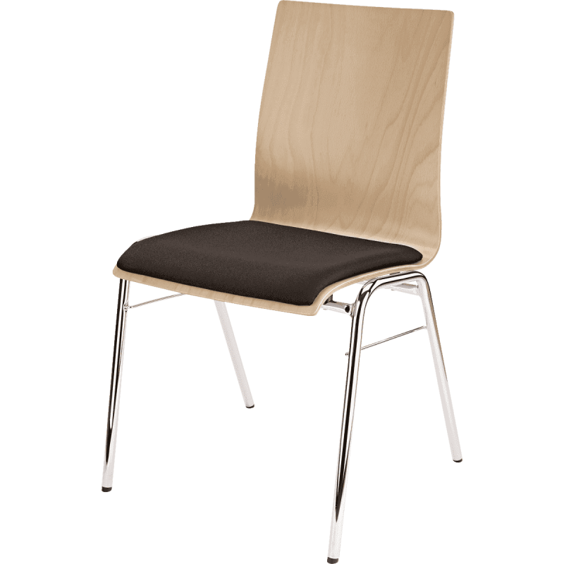 K&M 13410 - Chaise hêtre contreplaqué bois assise tissu