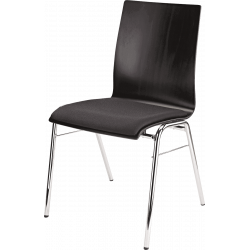 K&M 13415 - Chaise hêtre contreplaqué noir assise tissu