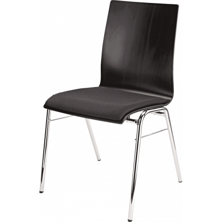 K&M 13415 - Chaise hêtre contreplaqué noir assise tissu