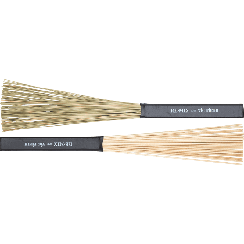 Vic Firth RMP - Re.mix brushes, 2-pair combo pack (grass & birch)