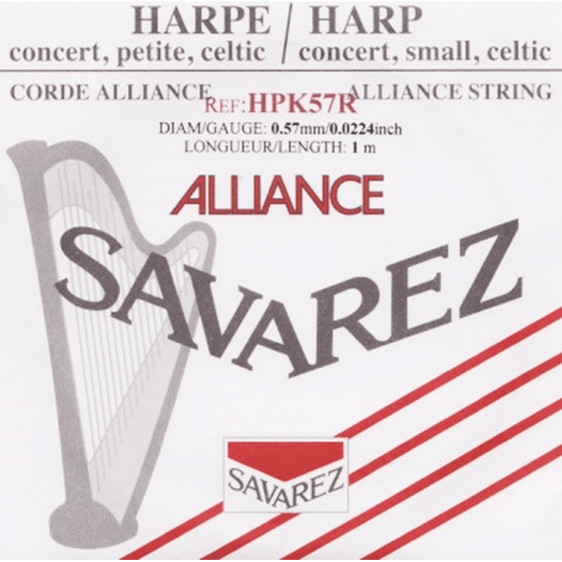 Savarez HPK57R - Corde à l'unité pour harpe alliance diamètre 0,57mm rouge