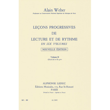 Leçons Progressives de Lecture et Rythme Vol 2 - Alain Weber