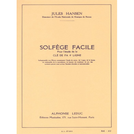 Solfège Facile - Jules Hansen