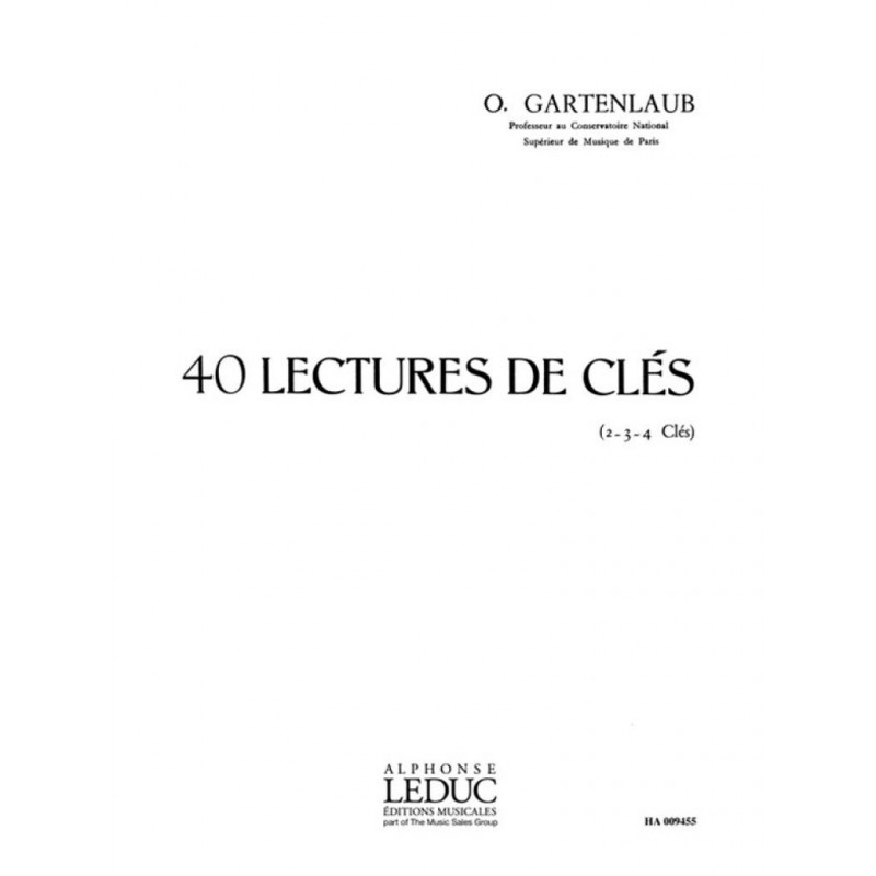 40 Lectures De Cles - 2 3 ou 4 cles - Odette Gartenlaub