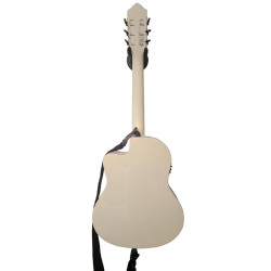 Ortega RCE145 - Guitare électro-classique - Blanc brillant (+housse + sangle) - occasion