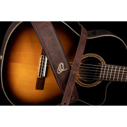 Ortega OSCL-4 - Courroie guitare ortega cuir vint. Brown