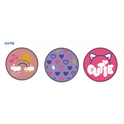 Ritter RXBDG18-CUTE - Set de 3 badges, motif Cutie