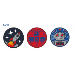 Ritter RXBDG17-GAME - Set de 3 badges, motif Game