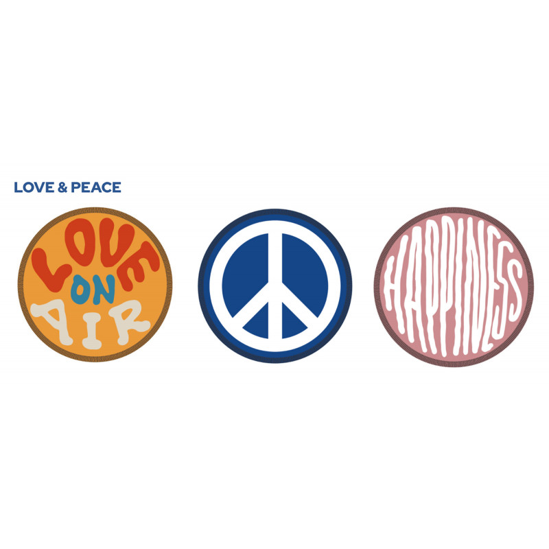 Ritter RXBDG12-LNP - Set de 3 badges, motif Love & Peace