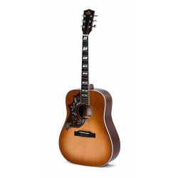 Sigma DM-SG5L – Guitare électro acoustique dreadnought - table épicéa massif + soft case - heritage sunburst, gaucher