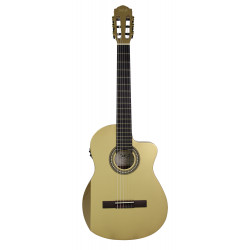 Dea FLM-CE-GOLD – Guitare électro classique, modèle Flamenco, pan coupé, table épicéa massif - doré