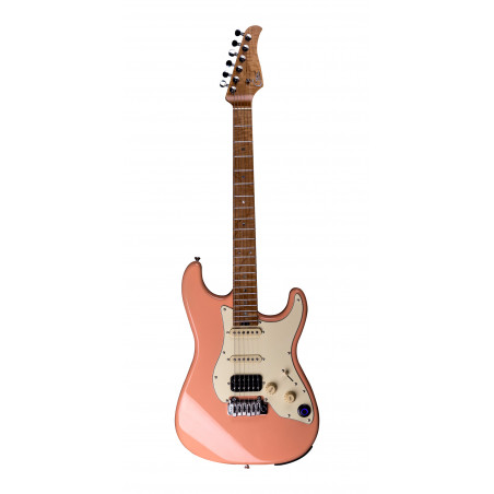 Mooer GTRS-P801PK – Guitare électrique - corps aulne, manche érable flammé torréfié - flamingo pink