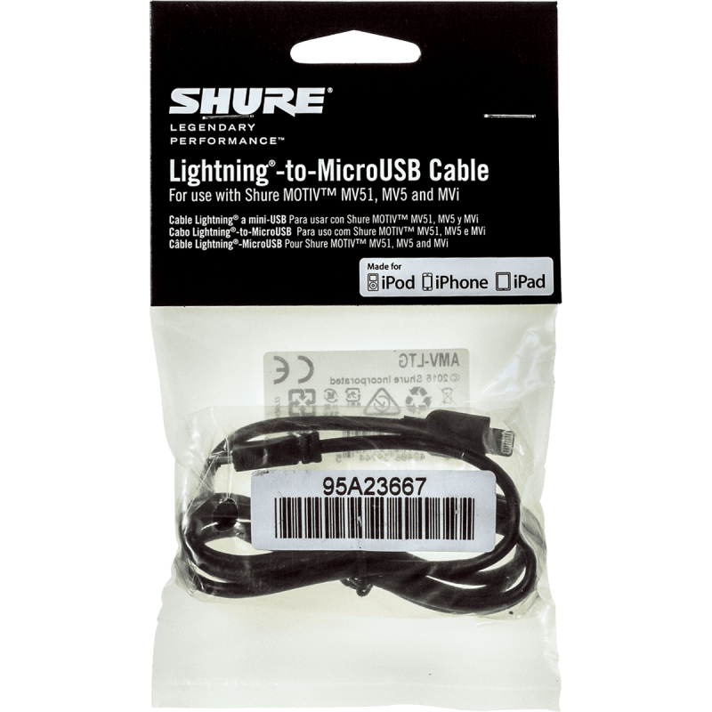 Shure AMV-LTG15 - Câble micro usb - lightning 38 cm