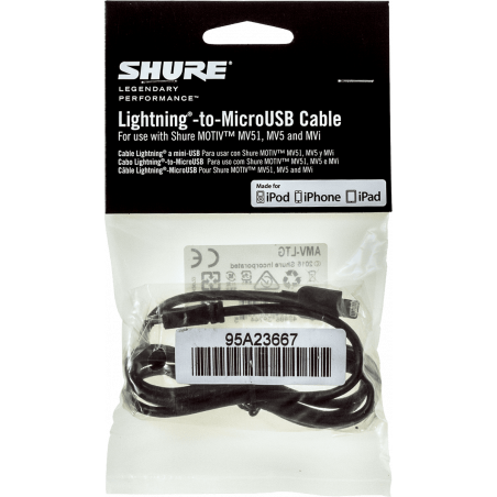 Shure AMV-LTG15 - Câble micro usb - lightning 38 cm