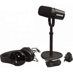 Shure MV7K-PACK4 - Pack casque de studio + pied de table + microphone dynamique
