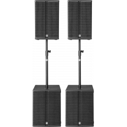 HK Audio L3PACK-BASS - 2 l3-115fa, 2 lsub-1800a, housses + mâts