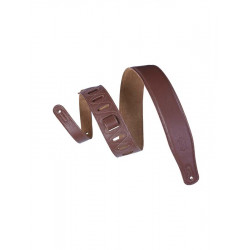 Levy's - Sangle cuir rembourré, dos daim, 6,4 cm - Brown