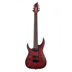 Schecter - Guitare électrique 7 cordes gaucher Sunset-7 Extreme - Scarlet Burst