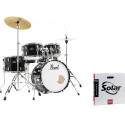Pearl Roadshow 5 fûts Jazz 18" -  Jet Black + pack Sabian Solar 2 cymbales