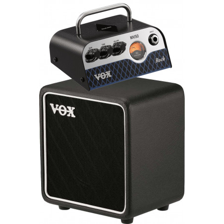 VOX - Pack Tête d'ampli 50 watts Nutube Rock + baffle guitare électrique 8 pouces