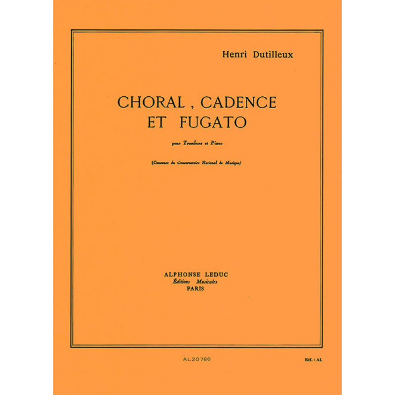 Choral, cadence et fugato pour trombone et piano - Henri Dutilleux