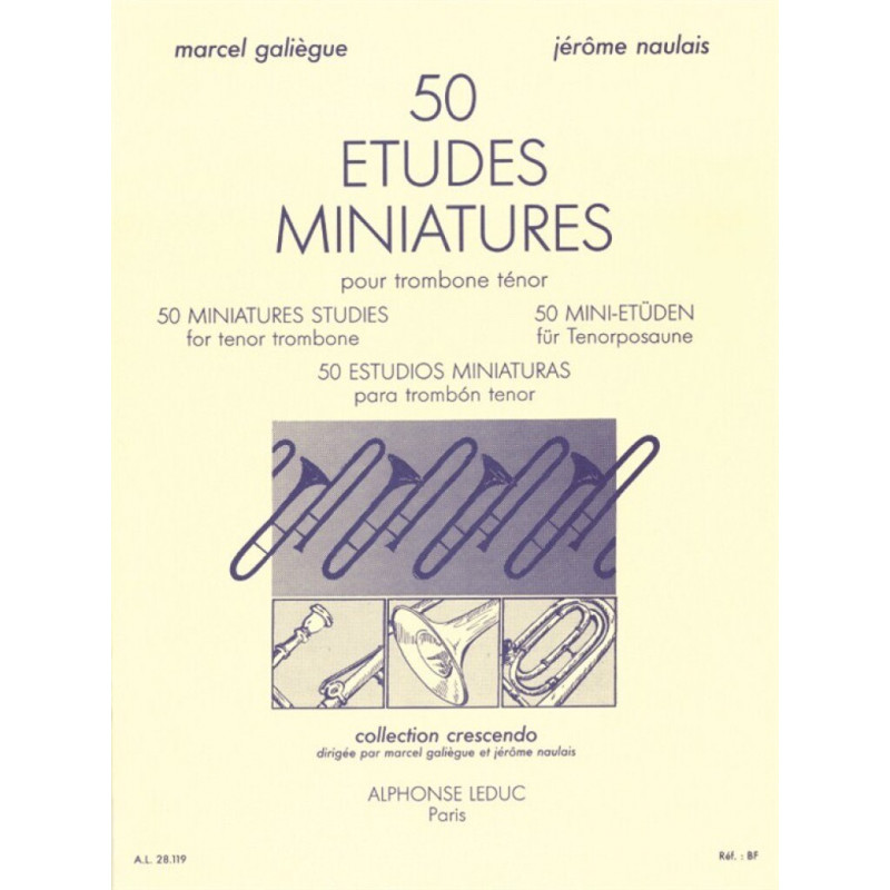 50 études miniature pour trombone ténor - Jérôme Naulais