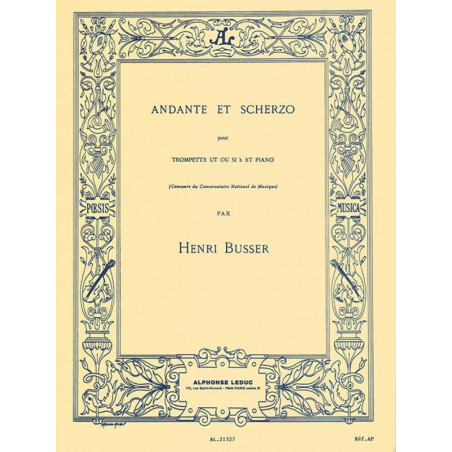 Andante et Scherzo, Op. 44 pour trompette et piano - Henri Büsser