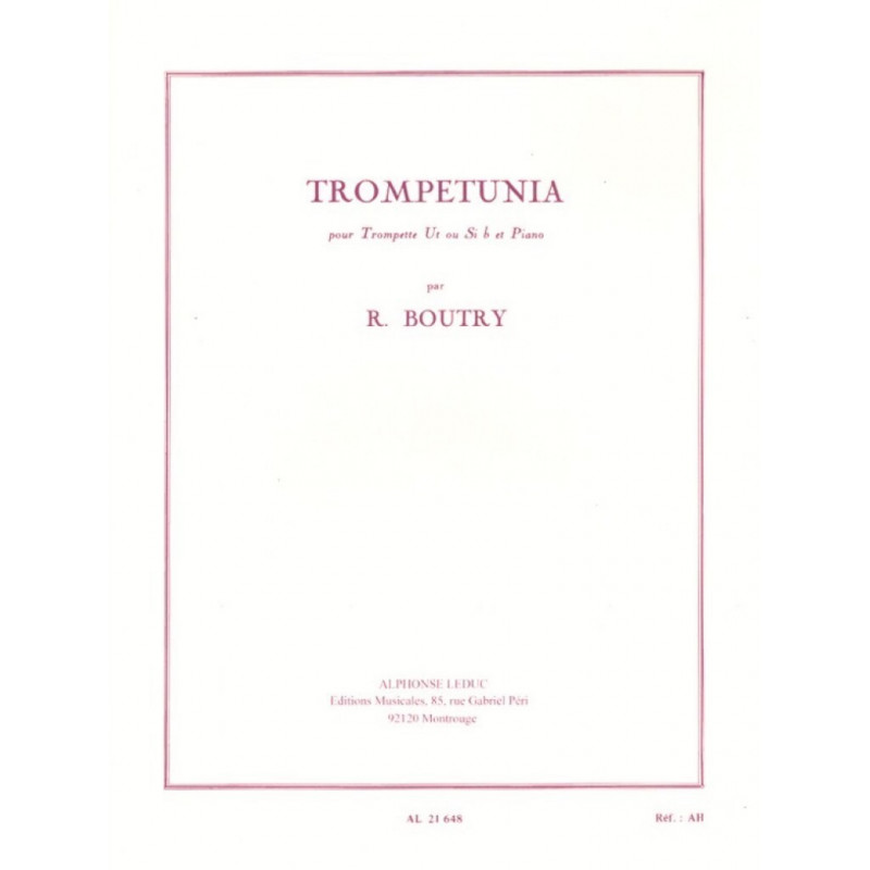 Trompetunia pour trompette en si bémol et piano - Roger Boutry