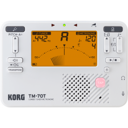 Korg TM-70C-WH - Accordeur/Métronome TM70T + micro pince CM400 - Blanc