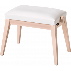 K&M 13946 - Banquette piano couleur cendre, siège velours blanc