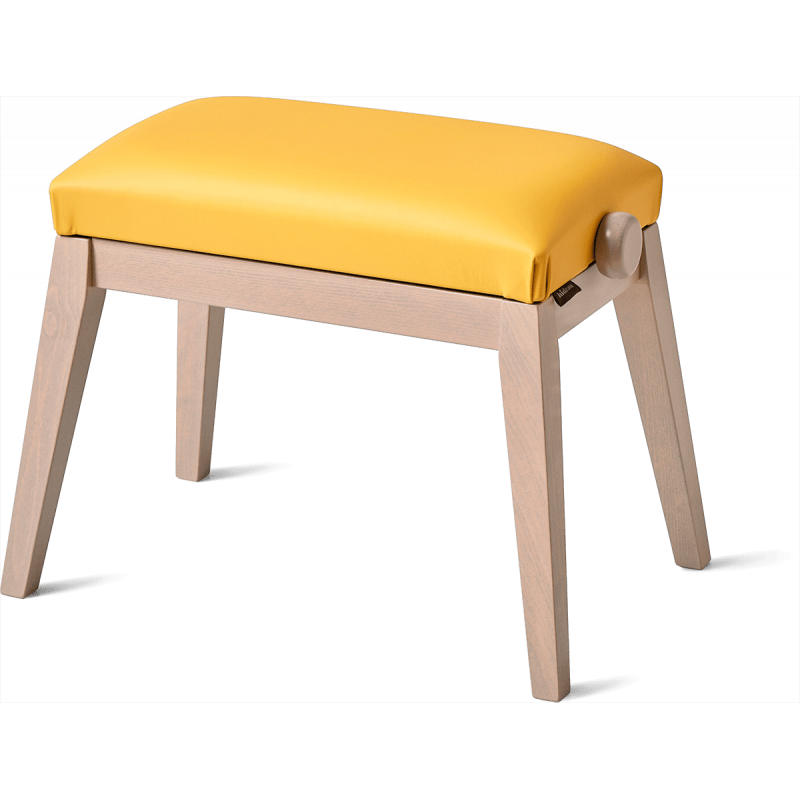 K&M 13942 - Banquette piano couleur grise, siège simili cuir jaune