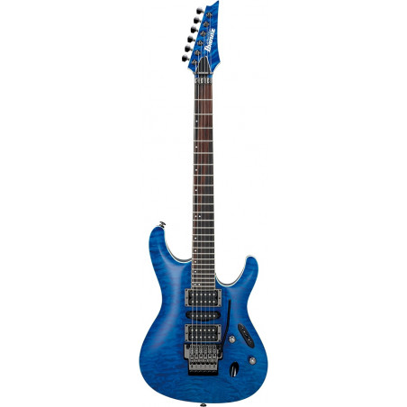 Ibanez S6570QNBL - Guitare électrique série Prestige - Natural Blue (+ étui)