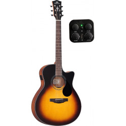 Kepma EACE-K10 Grand Auditorium Sunburst - Guitare électro-acoustique série Plytone