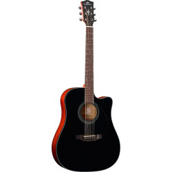 Kepma EDC Dreadnought Black - Guitare acoustique série Plytone