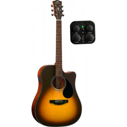 Kepma EDCE-K10 Dreadnought Sunburst - Guitare électro-acoustique série Plytone