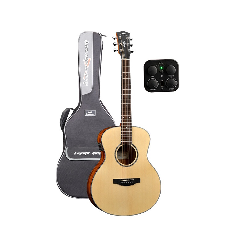 Kepma ES36E-K10 Mini OM Natural - Guitare électro-acoustique série Travel (+ housse)