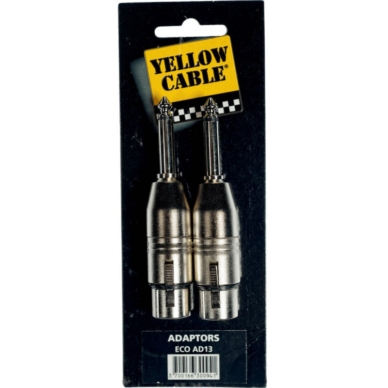 2 Adaptateurs XLR femelle - jack mâle mono 6,35 - Yellow câble AD13